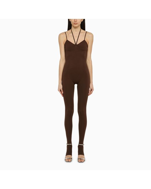 Andreadamo Brown fitted jumpsuit