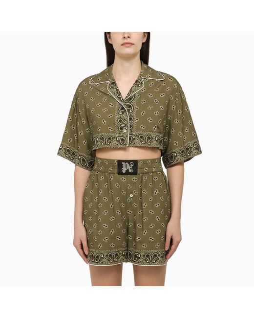 Palm Angels Cropped shirt with military print