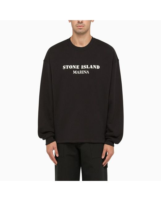 Stone Island Crew-neck navy sweatshirt