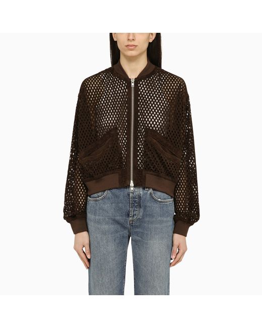 SWD by S.w.o.r.d. perforated leather bomber jacket