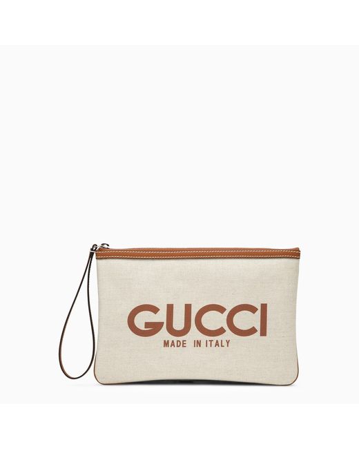 Gucci canvas logo pouch
