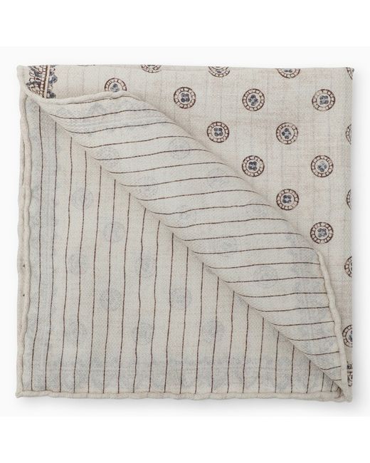 Brunello Cucinelli scarf with sand/cigar pattern