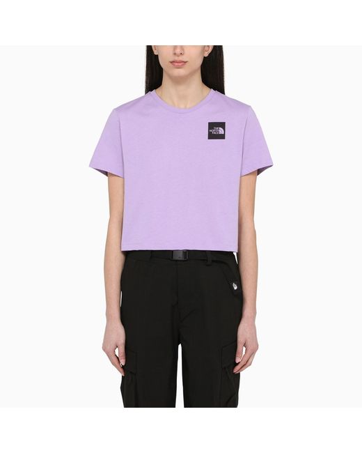 The North Face Lilac cropped T-shirt with logo