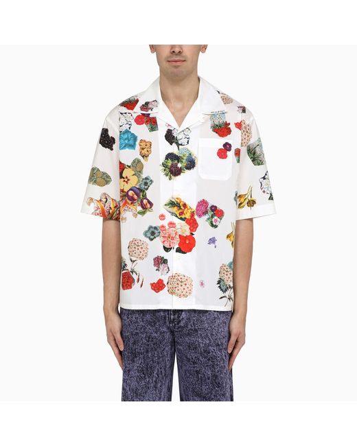 Marni Bowling Shirt with flower print