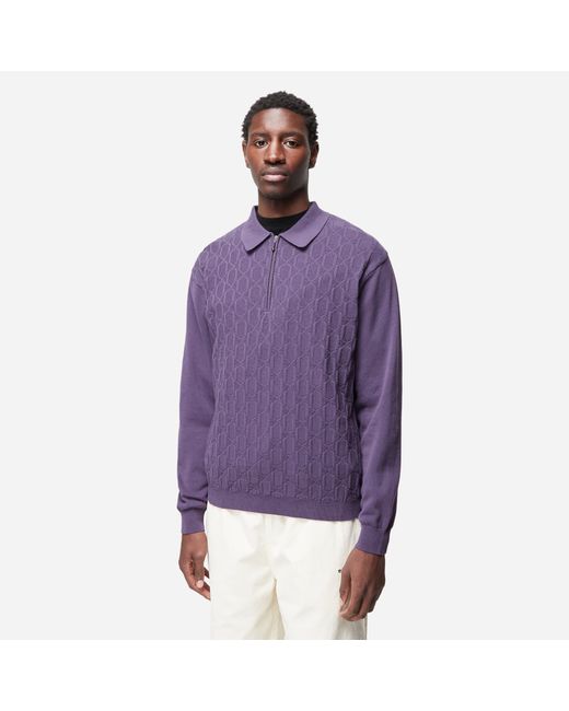 thisisneverthat Cable Knit Zip Polo Shirt
