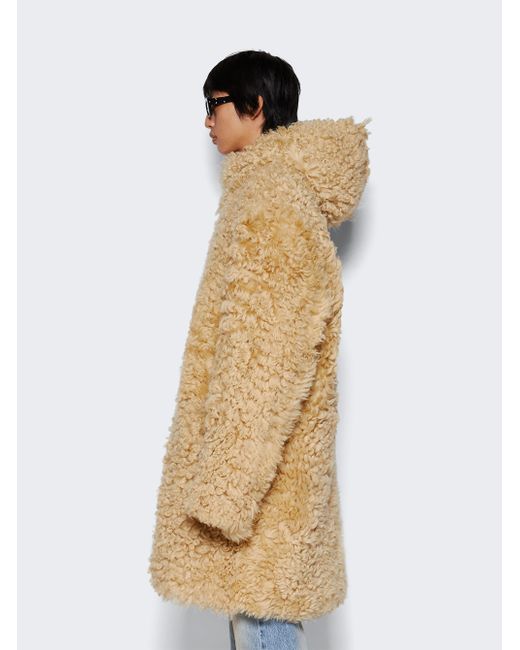 Erl Shearling Hooded Coat