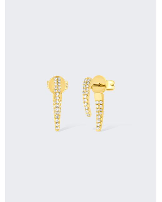 EF Collection Mini Diamond Hook Earring