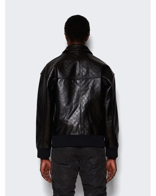 Misbhv Monogram Embossed Bandit Leather Jacket