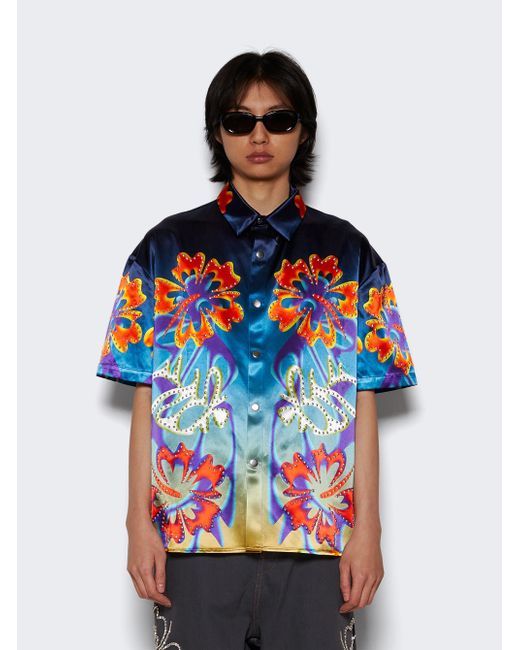 Bluemarble Printed Hibiscus Shirt