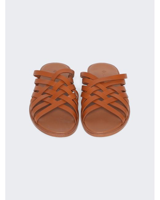 Loro Piana Bayonne Weaving Walk Silky Leather Sandals