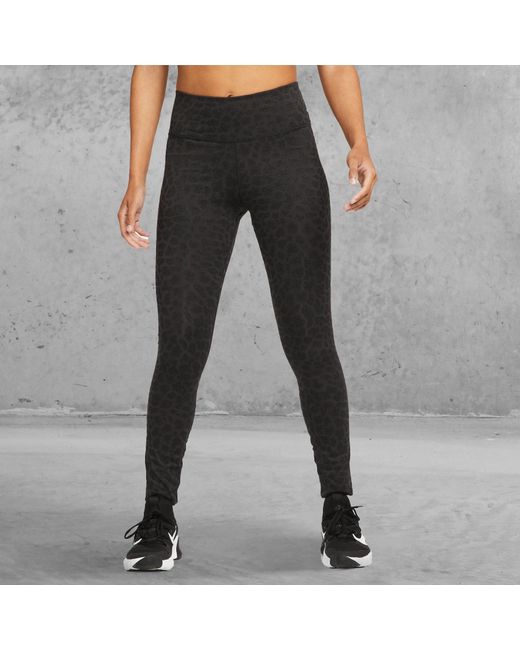 Nike Dri-FIT One Mid-Rise Printed Leggings OFF NOIR/