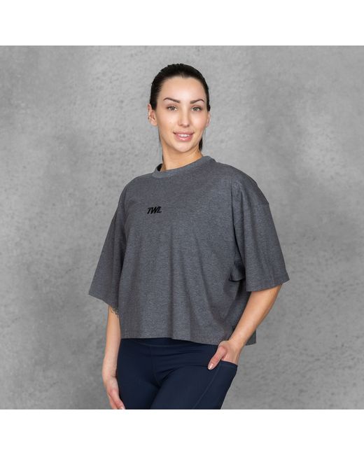 The WOD Life Twl Oversized Cropped T-Shirt Charcoal Marl