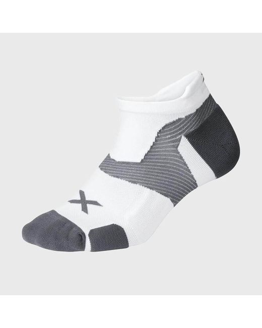 2Xu Vectr Cushion No Show Socks White/Grey