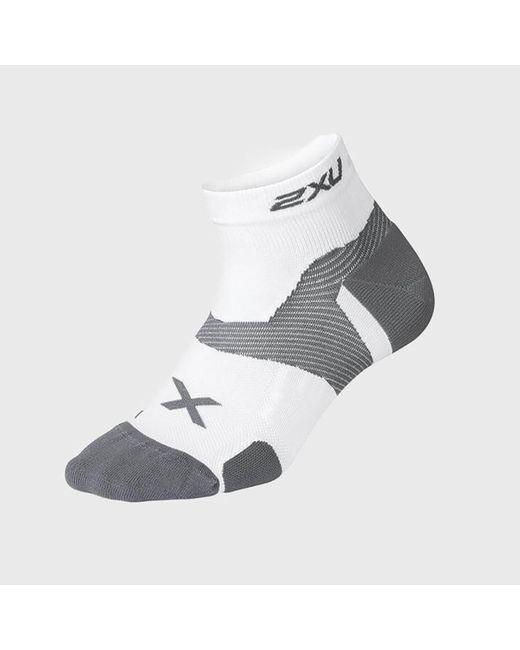 2Xu Vectr Cushion 1/4 Crew Compression Socks White/Grey
