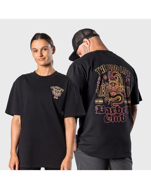 The WOD Life Twl Lifestyle Oversized T-Shirt Barbell Club Saphira Washed Black/