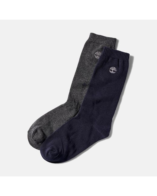 Timberland Two Pair Pack Everyday Crew Socks For In Navy