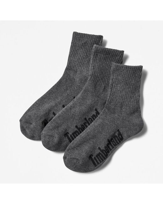 Timberland Three Pack Stratham Core Sport Socks For In Dark Grey
