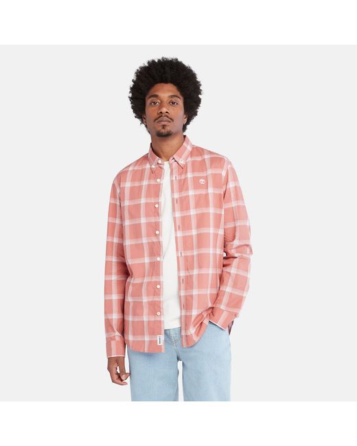 Timberland Eastham River Check Shirt For In Maroon