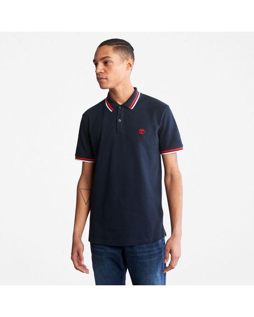 Timberland Millers River Tipped Polo Shirt For In Navy