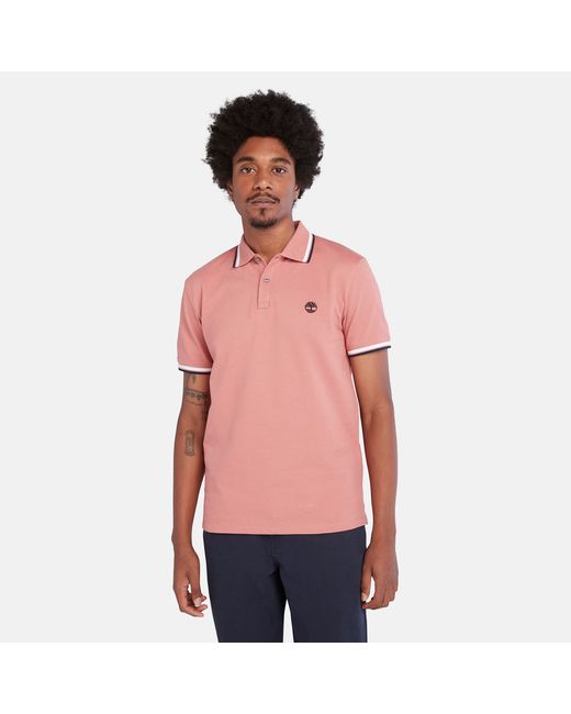 Timberland Millers River Tipped Polo Shirt For In Maroon