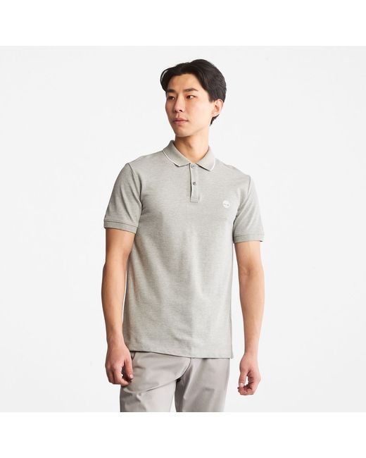Timberland Millers River Pique Polo Shirt For In Grey Medium