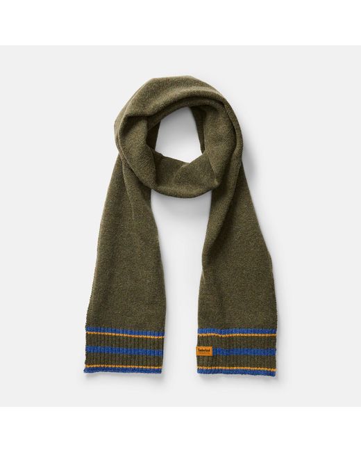 Timberland Multi-stripe Tip Scarf For In Green