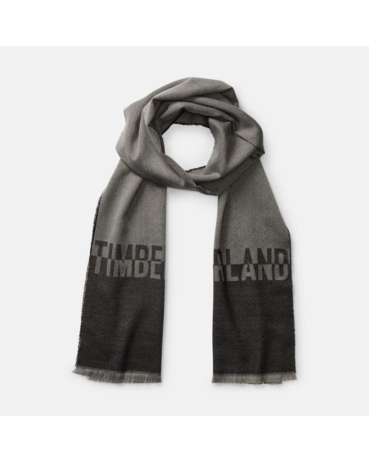 Timberland Split Colour Logo Scarf For In Light Grey