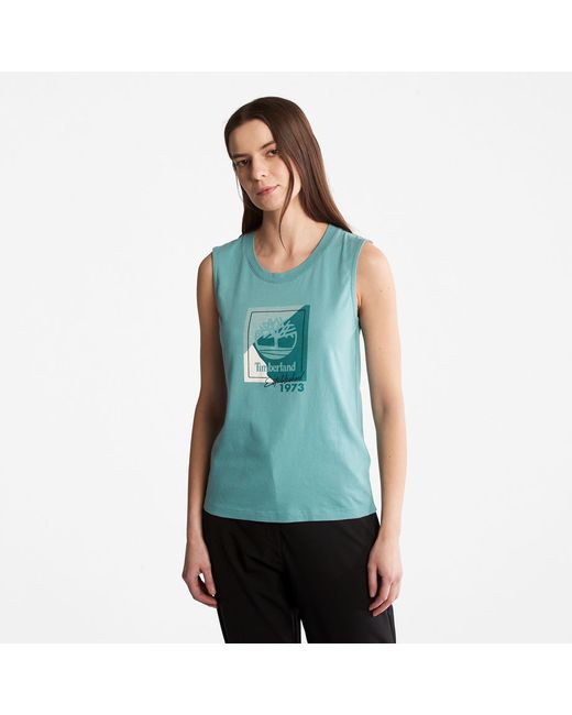 Timberland Logo Tank Top For In Teal