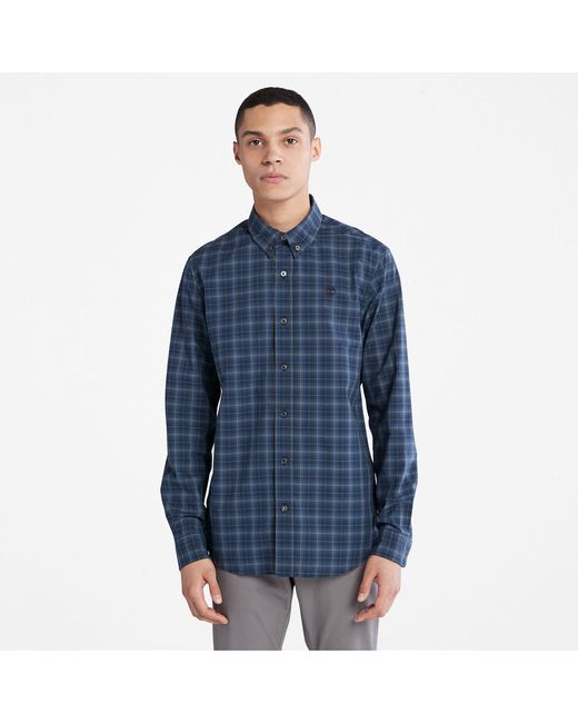 Timberland Eastham River Stretch Check Shirt For In Navy Dark