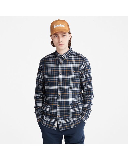 Timberland Tartan Shirt With Solucellair Technology For In Navy Dark