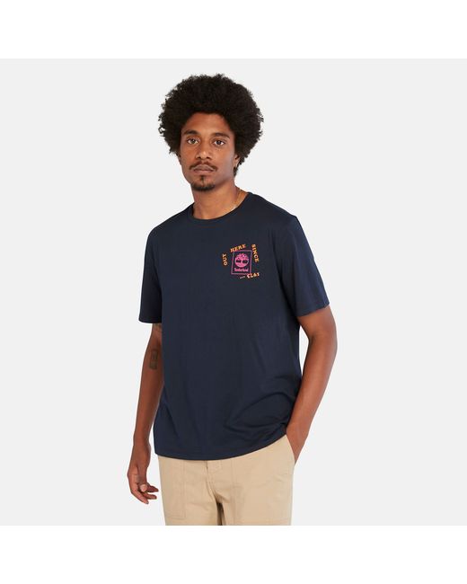 Timberland Hiking Vintage Graphic Tee For In Navy