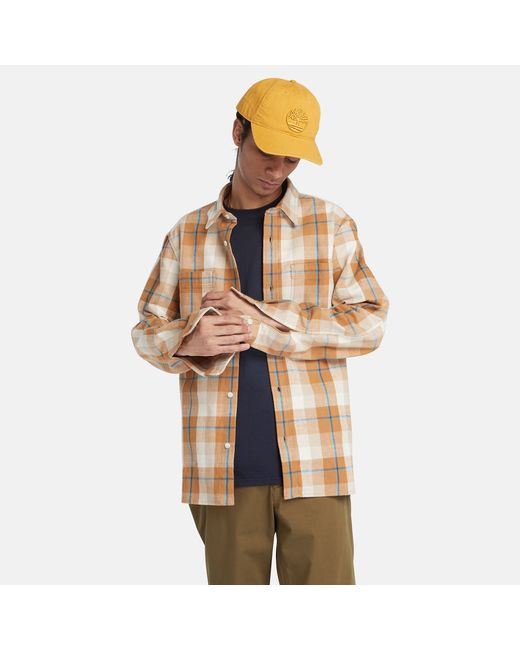 Timberland Windham Flannel Shirt For In Orange Yellow