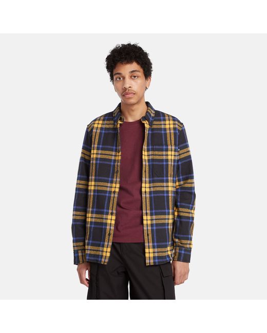 Timberland Checked Flannel Shirt For In Black/yellow Black