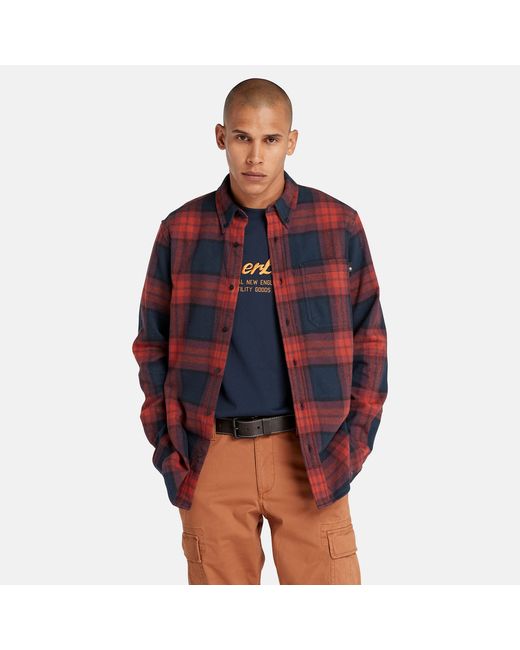 Timberland Checked Flannel Shirt For In blue Navy