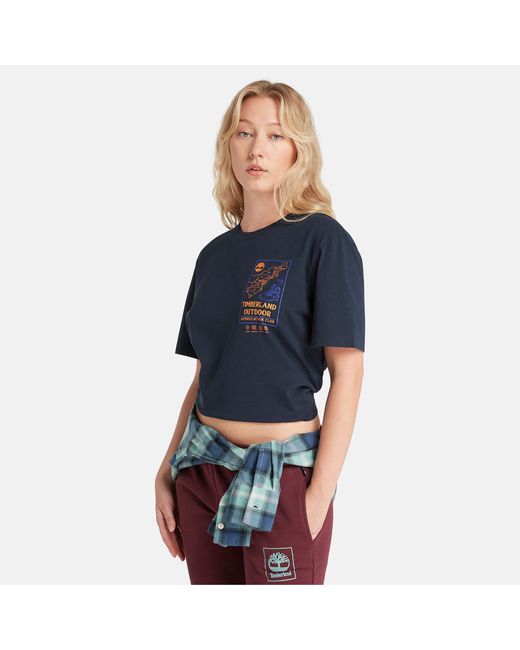Timberland Cropped T-shirt For In Navy