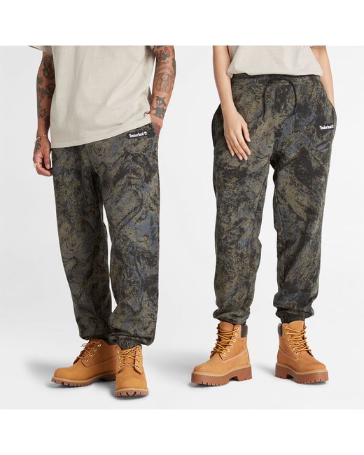 Timberland All Gender All-over Printed Mountains Sweatpants In Camo