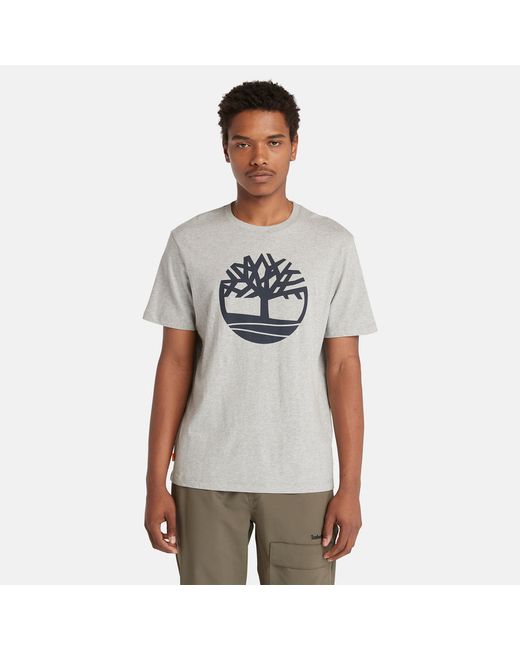 Timberland Kennebec River Tree Logo T-shirt For In Grey