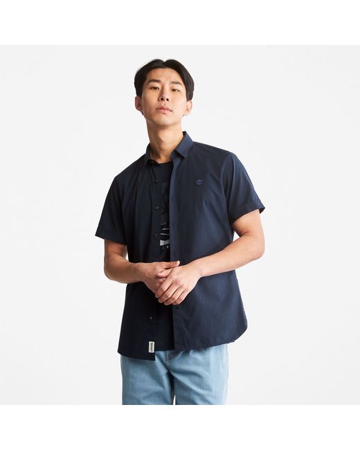 Timberland Eastham River Stretch Poplin Shirt For In Navy