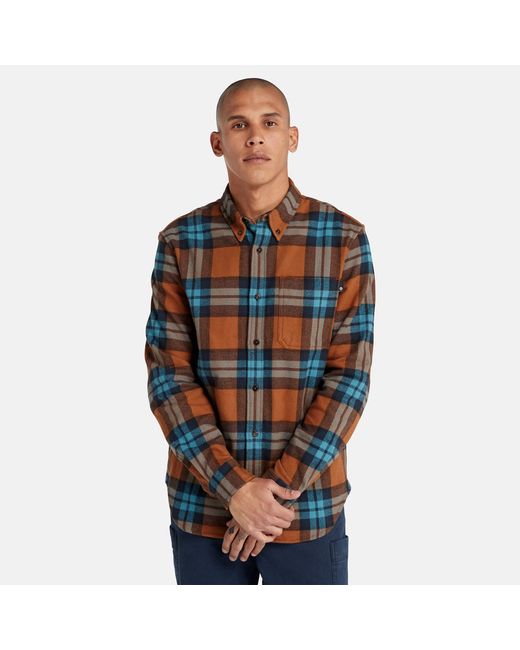 Timberland Checked Flannel Shirt For Brown/orange Brown