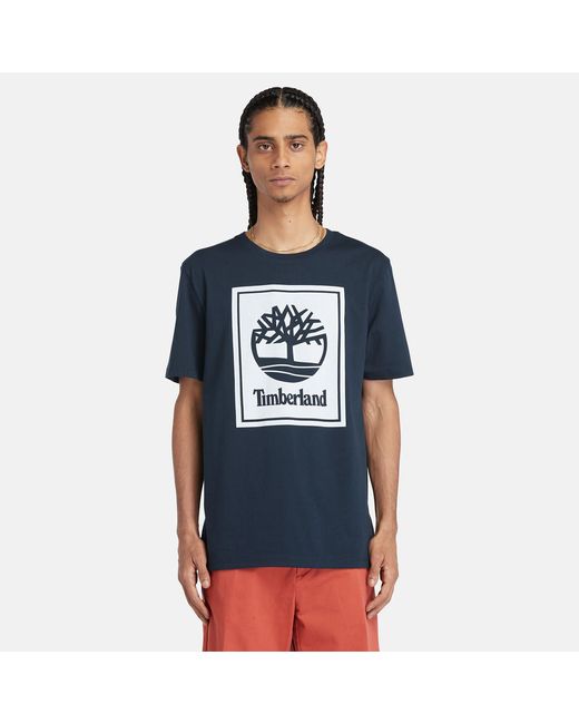 Timberland Block Logo T-shirt For Navy