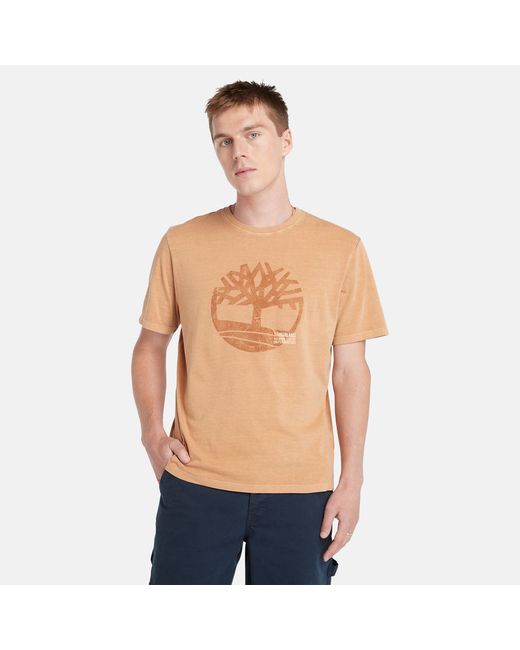 Timberland Garment Dye Logo Graphic T-shirt For Dark