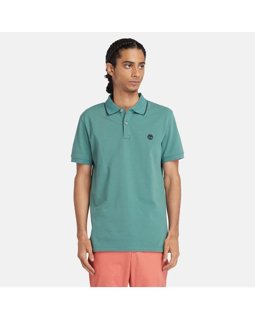 Timberland Millers River Printed Neck Polo Shirt For Sea Pine