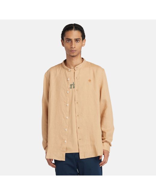 Timberland Mill Brook Korean-collar Linen Shirt For