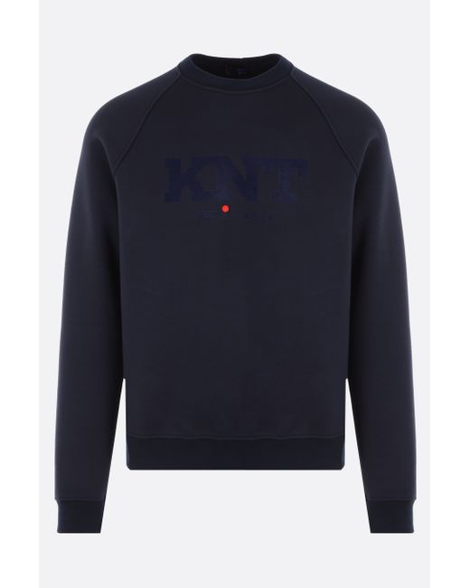 Kiton stretch viscose sweatshirt with flocked logo print Man