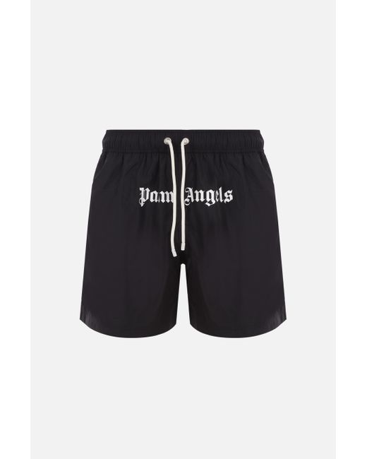 Palm Angels nylon swim shorts with logo print Man