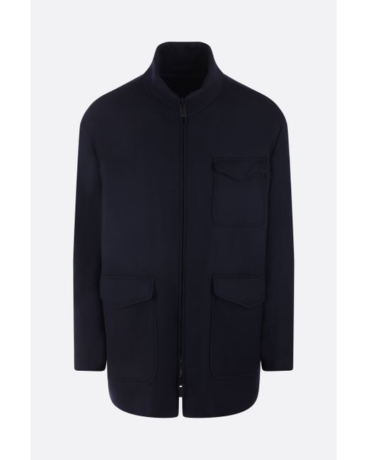 Giorgio Armani sustainable wool gabardine caban jacket Man