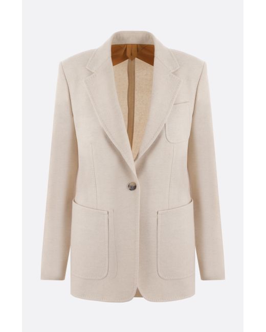 Max Mara Vitalba single-breasted herringbone cashmere jacket
