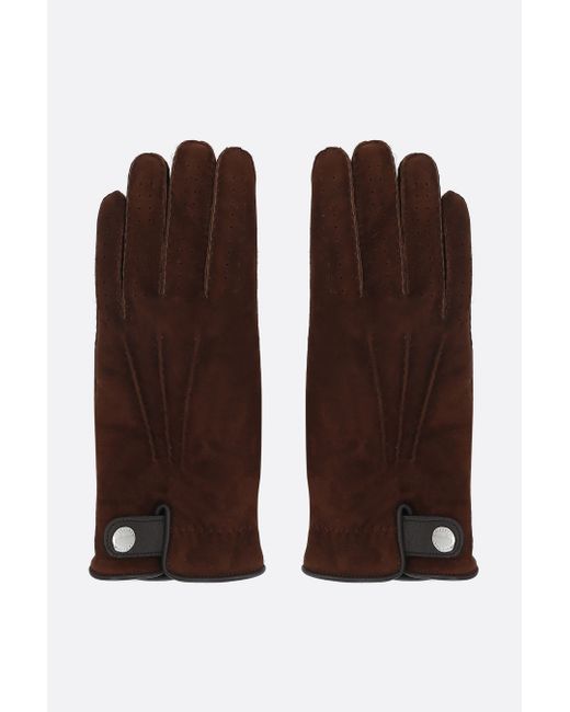 Brunello Cucinelli suede and shearling gloves Man