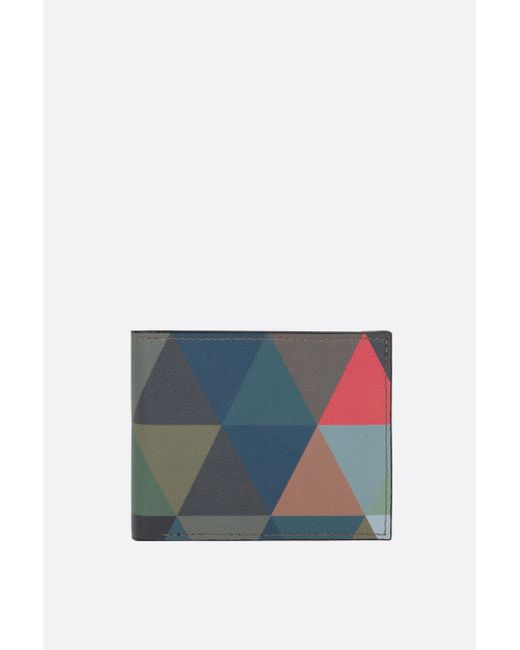 Leathersmith of London geometric-motif grainy leather billfold wallet Man