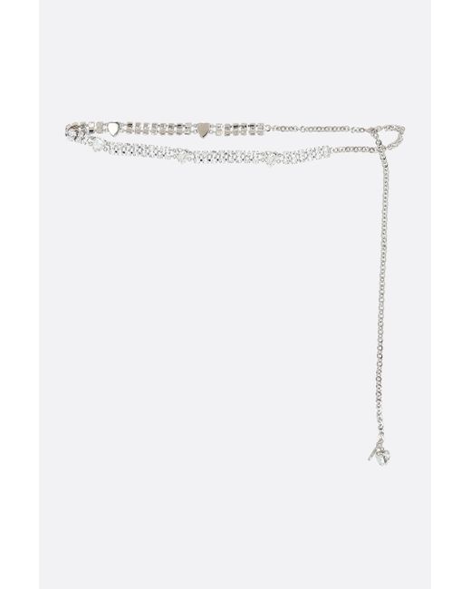 Alessandra Rich heart crystal-embellished chain belt